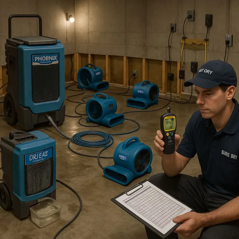 Structural Drying and Dehumidification process in Youngtown, AZ